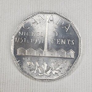 1951 5c Canada Sudbury The Big Nickel 38mm Aluminium With Original Pouch